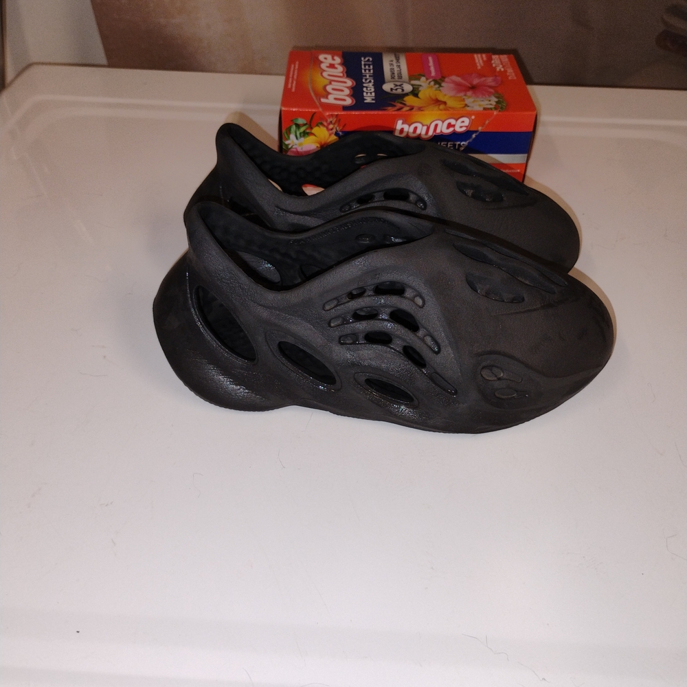 Yeezy Kids Black Slip-On Sandals